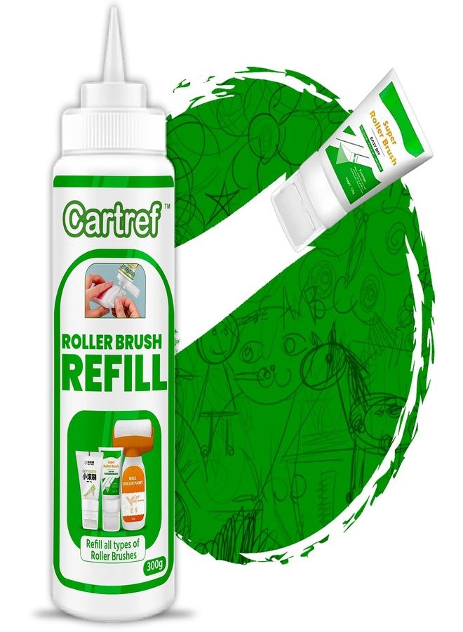CARTREF Wall Repair Paint Roller Refiller (Refill 3x Times) - Paste Paint for Repairing, Kids Drawing Remover Roller Brush (White, 300ml) - Image 1